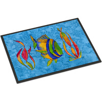 "Caroline's Treasures 8713JMAT Tropical Fish and Seaweed on Blue Indoor or Outdoor Mat, 24 x 36"", Multicolor"