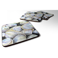 "Caroline's Treasures 8714FC Clam Quahog Foam Coasters (Set of 4), 3.5"" H x 3.5"" W, Multicolor"
