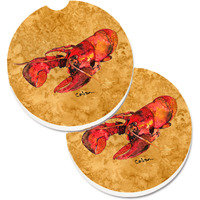 "Caroline's Treasures Lobster Set of 2 Cup Holder Car Coasters 8715CARC, 2.56, Multicolor"