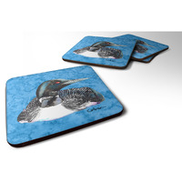 "Caroline's Treasures 8717FC Loon Foam Coasters (Set of 4), 3.5"" H x 3.5"" W, Multicolor"