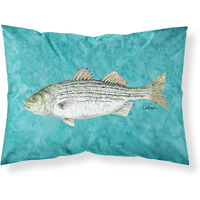 "Caroline's Treasures 8720PILLOWCASE Fish Striped Bass Moisture Wicking Fabric Standard Pillowcase, Large, Multicolor"