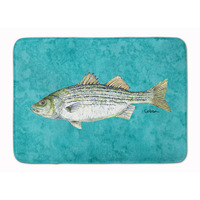 "Caroline's Treasures Striped Bass Fish Floor Mat, 19"" x 27"", Multicolor"