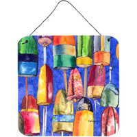 "Caroline's Treasures 8723-1DS66 Lobster Buoys Aluminum Metal Wall or Door Hanging Prints, 6 x 6"", Multicolor"