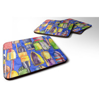"Caroline's Treasures 8723-3FC Lobster Bouys Foam Coasters (Set of 4), 3.5"" H x 3.5"" W, Multicolor"