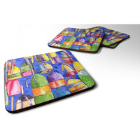 "Caroline's Treasures 8723-4FC Lobster Bouys Foam Coasters (Set of 4), 3.5"" H x 3.5"" W, Multicolor"