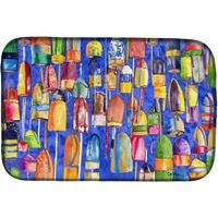 "Caroline's Treasures Lobster Buoys Dish Drying Mat, 14"" x 21"", Multicolor"
