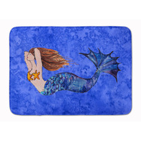 "Caroline's Treasures Brunette Mermaid on Blue Floor Mat, 19"" x 27"", Multicolor"