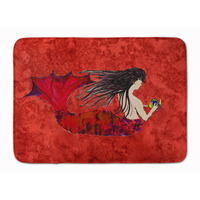 "Caroline's Treasures Black Haired Mermaid on Red Floor Mat, 19"" x 27"", Multicolor"
