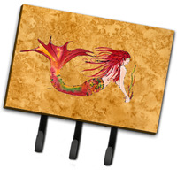 "Caroline's Treasures 8727TH68 Ginger Red Headed Mermaid on Gold Leash or Key Holder, Large, Multicolor"