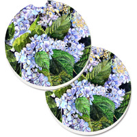 "Caroline's Treasures Hydrangea Set of 2 Cup Holder Car Coasters 8730CARC, 2.56, Multicolor"