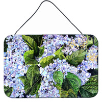 "Caroline's Treasures Hydrangea Indoor Aluminum Metal Wall or Door Hanging Prints, 8 x 12"", Multicolor"