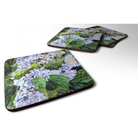 "Caroline's Treasures 8730FC Hydrangea Foam Coasters (Set of 4), 3.5"" H x 3.5"" W, Multicolor"