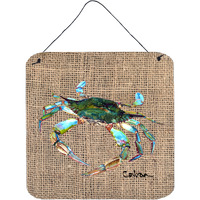 "Caroline's Treasures 8731DS66 Crab Aluminum Metal Wall or Door Hanging Prints, 6 x 6"", Multicolor"