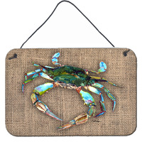 "Caroline's Treasures 8731DS812 Crab Indoor Aluminum Metal Wall or Door Hanging Prints, 8 x 12"", Multicolor"