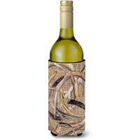 Deer Horns  on Faux Burlap Wine Bottle Beverage Insulator Beverage Insulator Hugger