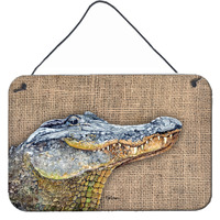"Caroline's Treasures 8733DS812 Alligator Indoor Aluminum Metal Wall or Door Hanging Prints, 8 x 12"", Multicolor"