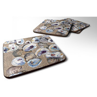 "Caroline's Treasures 8734FC Oyster Foam Coasters (Set of 4), 3.5"" H x 3.5"" W, Multicolor"