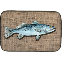 "Caroline's Treasures Fish Speckled Trout Dish Drying Mat, 14 x 21, Multicolor"