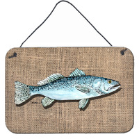 "Caroline's Treasures Fish Speckled Trout Indoor Aluminum Metal Wall or Door Hanging Prints, 8 x 12"", Multicolor"