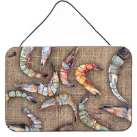 "Caroline's Treasures 8738DS812 Shrimp Indoor Aluminum Metal Wall or Door Hanging Prints, 8 x 12"", Multicolor"