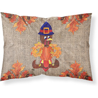 "Caroline's Treasures 8743PILLOWCASE Turkey Pilgrim Fleur De Lis Moisture Wicking Fabric Standard Pillowcase, Large, Multicolor"