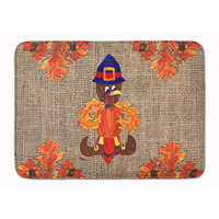 "Caroline's Treasures Thanksgiving Turkey Pilgram Fleurdelis Floor Mat, 19"" x 27"", Multicolor"