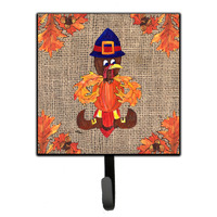 "Caroline's Treasures 8743SH4 Thanksgiving Turkey Pilgrim Fleur De Lis Leash Holder or Key Hook, Small, Multicolor"