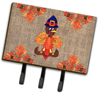 "Caroline's Treasures 8743TH68 Thanksgiving Turkey Pilgrim Fleur De Lis Leash Holder or Key Hook, Large, Multicolor"