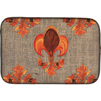 "Caroline's Treasures Thanksgiving Turkey Fleur de lis Dish Drying Mat, 14"" x 21"", Multicolor"
