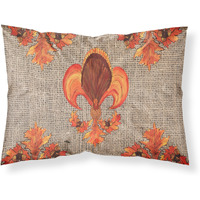 "Caroline's Treasures 8744PILLOWCASE Thanksgiving Turkey Fleur De Lis Moisture Wicking Fabric Standard Pillowcase, Large, Multicolor"