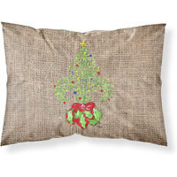 "Caroline's Treasures 8745PILLOWCASE Christmas Tree Fleur De Lis Moisture Wicking Fabric Standard Pillowcase, Large, Multicolor"