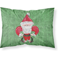 "Caroline's Treasures 8746PILLOWCASE Christmas Santa Fleur De Lis Moisture Wicking Fabric Standard Pillowcase, Large, Multicolor"