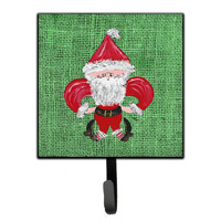 "Caroline's Treasures 8746SH4 Christmas Santa Fleur De Lis Leash Holder or Key Hook, Small, Multicolor"