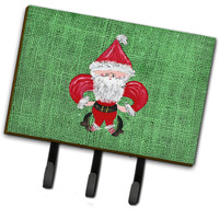 "Caroline's Treasures 8746TH68 Christmas Santa Fleur De Lis Leash Holder or Key Hook, Large, Multicolor"