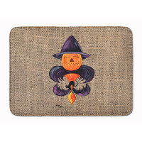 "Caroline's Treasures Halloween Pumpkin Bat Fleur de lis Floor Mat, 19"" x 27"", Multicolor"