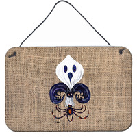 "Caroline's Treasures Halloween Ghost Spider Bat Fleur De Lis Indoor Wall or Door Hanging Prints, 8 x 12"", Multicolor"