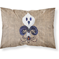 "Caroline's Treasures 8749PILLOWCASE Halloween Ghost Spider Bat Fleur De Lis Wicking Fabric Standard Pillowcase, Large, Multicolor"