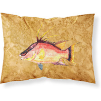 "Caroline's Treasures 8751PILLOWCASE Hog Snapper On Gold Fabric Standard Pillowcase, Large, Multicolor"