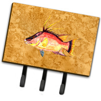 "Caroline's Treasures 8751TH68 Hog Snapper On Gold Leash or Key Holder, Large, Multicolor"