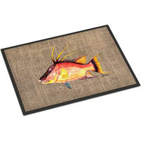 "Caroline's Treasures 8753JMAT Hog Snapper on Faux Burlap Indoor or Outdoor Mat, 24 x 36"", Multicolor"