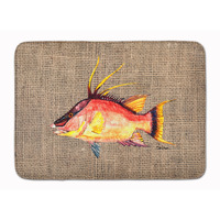 "Caroline's Treasures Hog Snapper on Faux Burlap Floor Mat, 19"" x 27"", Multicolor"