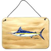 "Caroline's Treasures 8754DS812 Swordfish on Sandy Beach Wall or Door Hanging Prints, 8 x 12"", Multicolor"