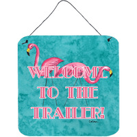 "Caroline's Treasures Welcome to the Trailer Aluminium Metal Door Hanging Prints wall-decor, 6 x 6, Multicolor"