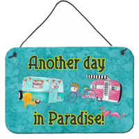 "Caroline's Treasures 8758DS812 Another Day in Paradise Indoor Aluminum Metal Wall or Door Hanging Prints, 8 x 12"", Multicolor"