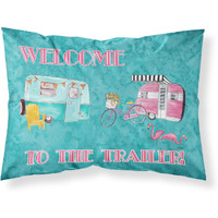 "Caroline's Treasures 8760PILLOWCASE Welcome To The Trailer Moisture Wicking Fabric Standard Pillowcase, Large, Multicolor"