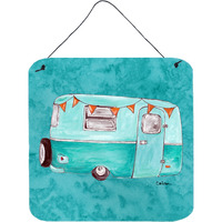 "Caroline's Treasures 8762DS66 Welcome to the Trailer Aluminum Metal Wall or Door Hanging Prints, 6 x 6"", Multicolor"