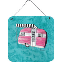 "Caroline's Treasures 8764DS66 Welcome to the Trailer Aluminum Metal Wall or Door Hanging Prints, 6 x 6"", Multicolor"