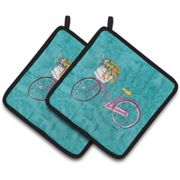 "Caroline's Treasures Welcome To The Trailer Pair of Pot Holders 8765PTHD, 7.5HX7.5W, Multicolor"