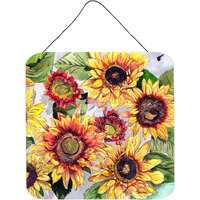 "Caroline's Treasures 8766DS66 Flower-Sunflower Aluminum Metal Wall or Door Hanging Prints, 6 x 6"", Multicolor"