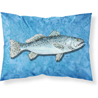 "Caroline's Treasures 8770PILLOWCASE Fish-Trout Moisture Wicking Fabric Standard Pillowcase, Large, Multicolor"